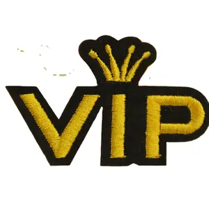 High Quality Iron VIP Crown Alphabet Patch Embroidery Badge Clothing Decoration Sewing Supplies Ironing Patch Patch