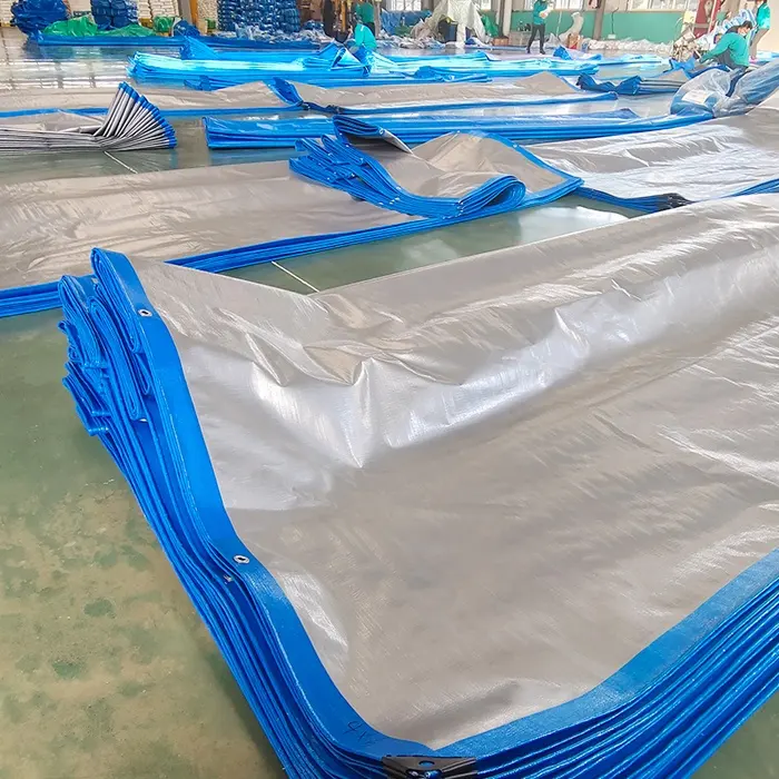 עמיד למים ברזנט רול 4m x 50m מותאם אישית 4m x 6m PE ברזנט עבור חיצוני אוהל סוכך משאית כיסוי