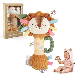 Jouet sensoriel doux et sonore en peluche <span class=keywords><strong>lion</strong></span> personnalisé de haute qualité avec hochets intégrés pour bébés de 0 à 12 mois - Product Image 1