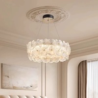 Lustre LED en fer doré, style moderne minimaliste de luxe léger, pour salle à manger/salon/chambre, taille moyenne, garantie de 2 ans