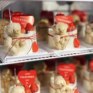 ของตกแต่งเค้กวันวาเลนไทน์รูปหัวใจอะคริลิค พร้อมการ์ดหวานๆ สำหรับตกแต่งงานแต่งงานและงานปาร์ตี้ - Product Image 3