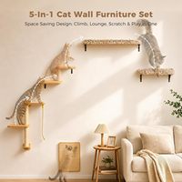 Étagères murales pour chats Road Cat 5-en-1, meubles muraux modernes pour chats, perchoirs, griffoirs, ensemble d'escalade, anti-griffures/anti-dérapant