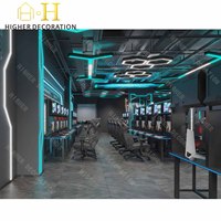 Ensemble table et chaises de gaming LED personnalisées pour cybercafé, mobilier e-sport, sièges de lounge e-sport sur mesure