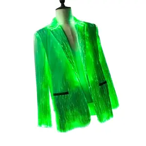 Yeni çekici benzersiz tasarım fiber optik glitter erkek takım elbise