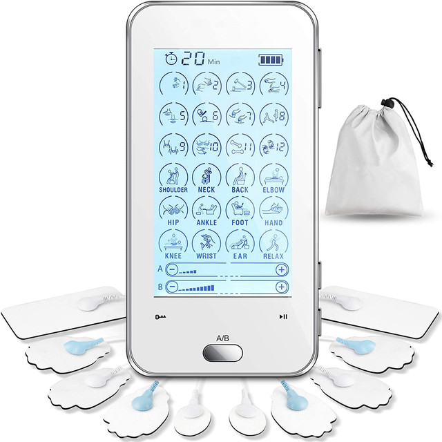 Portable Wireless Tens Machine 24 Modes 20 Strength Double Output Mechanical Muscle Stimulator for Neck Back Other Massage
