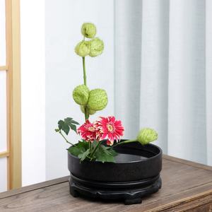 Organisateur de fleurs en céramique disque de fleurs ensemble de fleurs style <span class=keywords><strong>japonais</strong></span> <span class=keywords><strong>petit</strong></span> pot de fleurs frais uni - Product Image 1