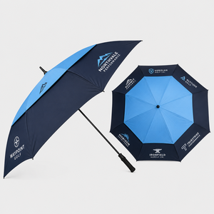 Custom Business Straight Semi Automatic Polyester <b>Windproof</b> Corporate Promo Exhibition Branding Merchandise golf <b>umbrella</b> - Product Image 1