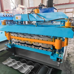 Nhà Máy Giá 1025 hình thang tấm lợp 1085 bước gạch đôi boong cuộn hình thành máy màu thép gạch để bán - Product Image 2