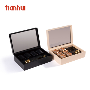 Tianhui suni deri kağıt zarif kapaklı hediye kutusu ile akrilik şeffaf kapak küçük kutular için çay hediye kutusu ambalaj - Product Image 4