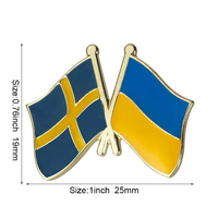 Épingle en émail avec logo personnalisé traditionnel en gros Badges en métal souple dur Singapour Somalie Haïti Drapeau croisé pour épinglette pour tissu