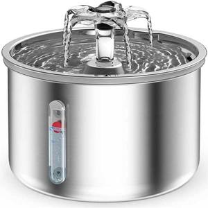 Fuente de agua para mascotas de acero inoxidable para gatos y perros, dispensador automático de circulación, eléctrico desmontable, 800g - Product Image 4