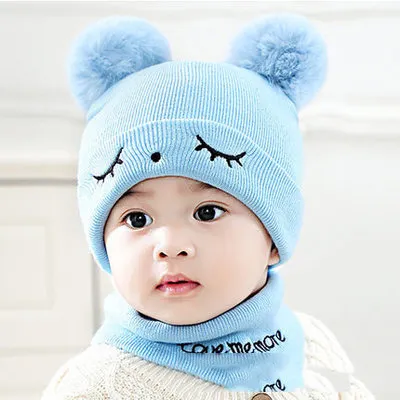 幼児男の子女の子キッズネックウォーマーのために編まれた冬のかぎ針編みの赤ちゃんの帽子