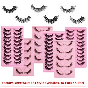 Cils 3D en faux vison effet œil de renard, cils postiches effet œil de chat, cils volumineux et naturels, vente en gros en marque privée - Product Image 4