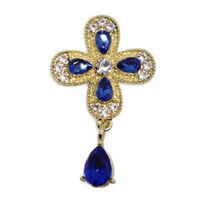 Nouveau trèfle bijoux à bricoler soi-même accessoires goutte d'eau pendentif alliage verre pierres précieuses incrusté diamants croix cheveux vêtements accessoires