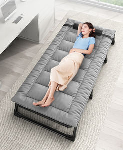 Складная односпальная кровать для обеденного перерыва, кровать для кемпинга на открытом воздухе, раскладушка для сна, многофункциональное кресло-шезлонг - Product Image 3