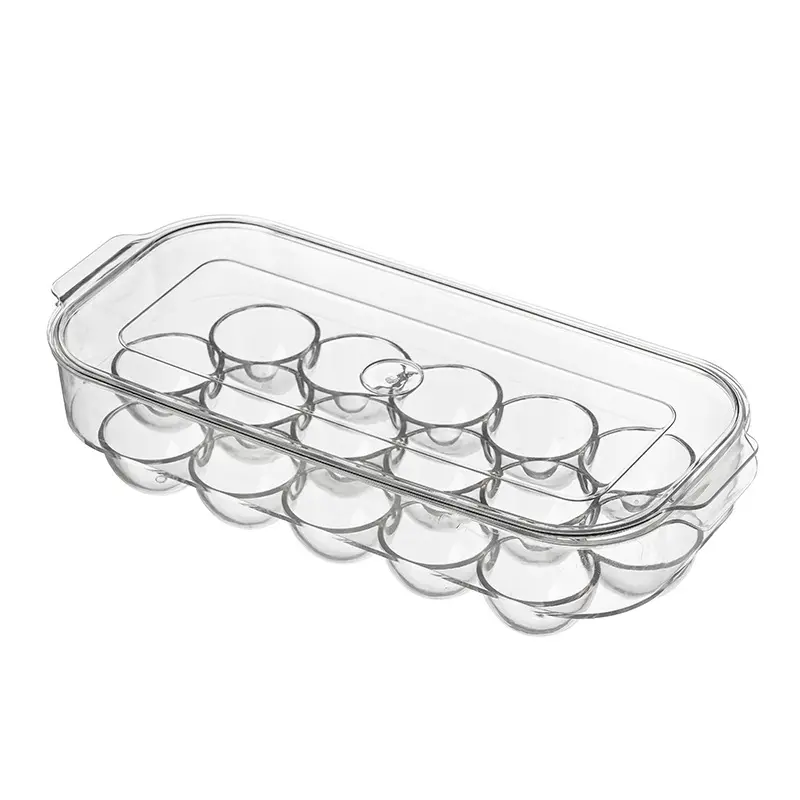 Utensílio para armazenamento de ovos, recipiente de plástico para armazenar ovos, bandeja transparente, organizador para geladeira