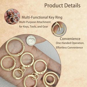 HOLAILS PCS Metal Spring O Ring Set Mixed Sizes Round Carabiner Keychain <b>Snap</b> <b>Hooks</b> For Key Rings Bags Dog Tags Buckle Paracord - Product Image 4
