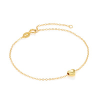 Bijoux fantaisie Bracelet à breloques coeur en argent sterling 925 plaqué or 18 carats pour femme