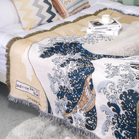 Couverture tissée jacquard personnalisée à la mode, motif tapisserie, vente chaude