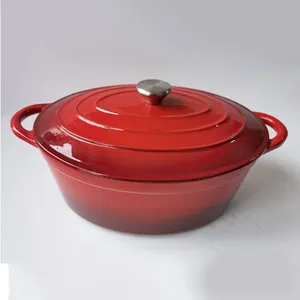 Ferro fundido de porcelana oval casserole/ferro fundido forno