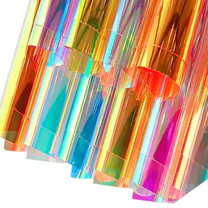 10 pezzo olografico trasparente in PVC vinile A4 iridescente impermeabile pellicola Laser a specchio per applicazioni artigianali