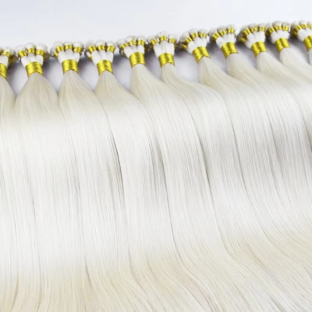 Ekstensi rambut pakan cincin mikro pemanjangan rambut pakan Virgin utuh kutikula ekstensi rambut pakan kain kain ekstensi rambut