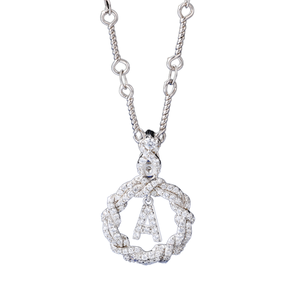 Fashion Moissanite Diamond <b>Initial</b> a Pendant <b>Necklace</b> Rose Gold Plated 925 Sterling <b>Silver</b> Hip Hop Party Jewelry Unisex Charm - Product Image 1