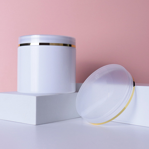 定制颜色300 500 600 800 1000 1200毫升广口罐宠物塑料奶油罐带盖 - Product Image 6