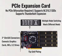 Carte d'extension Broadcom PLX8749 PCIe 3.0 X16 vers 4x M.2 et 2x SFF-8654 8i (Ext) sans bifurcation, moulage privé, en stock