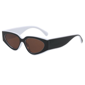 Gafas de Sol Retro Ojo de Gato para Mujer, Protección UV400, Montura Completa, Bloques de Color Blanco y Negro, Protección Solar, Moda 2025 - Product Image 5