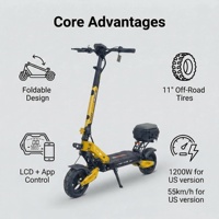 Trottinette électrique tout-terrain G2 Master 48V13AH haute performance 11 pouces pour adultes, moteur puissant, hauteur réglable, stock d'usine