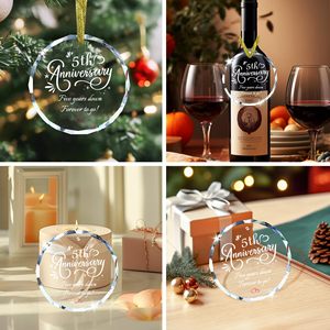 Ciondolo Natalizio in Cristallo K9, Ornamento Natalizio Personalizzato in <span class=keywords><strong>Vetro</strong></span> UV, Decorazione da Appendere all'<span class=keywords><strong>Albero</strong></span> di <span class=keywords><strong>Natale</strong></span> - Product Image 2