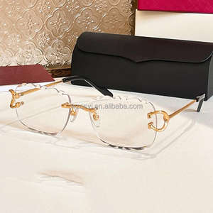 Francia <span class=keywords><strong>coche</strong></span> alta calidad sin montura cuadrado oro mujeres hombres personalizado diamante corte UV400 gafas de sol 2025 - Product Image 3