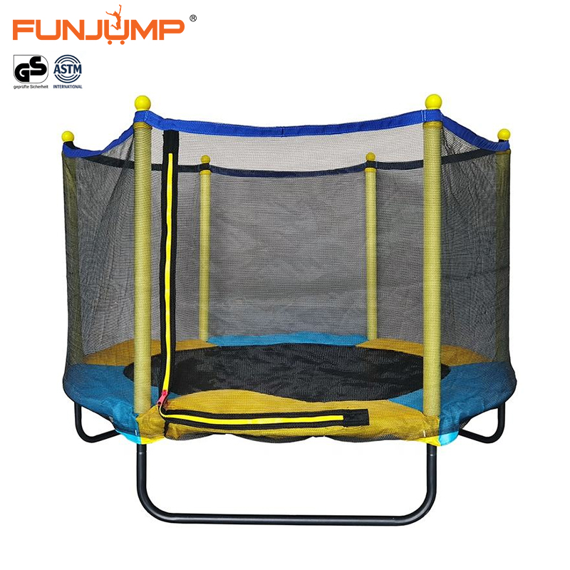 GS Approved Funjump 5FT Anti-Slip Mat Indoor Mini Trampoline with Protective Net Safe for Boy Girl Outdoor Family Bounce