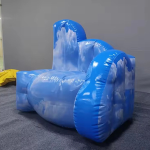 Tối giản di động dành cho người lớn PVC ghế sofa bơm hơi có thể gập lại phim hoạt hình không thấm nước màu sắc tùy chỉnh cho sử dụng trong nhà/ngoài trời - Product Image 1