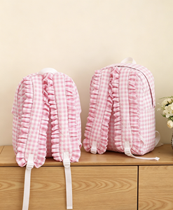Zaino Trapuntato a Quadretti Pastello per Bambini, Leggero e Estetico, Perfetto Regalo per Bambine dell'Asilo - Product Image 2