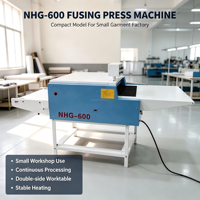 Presse à chaud industrielle automatique pneumatique pour le fusionnement et l'estampage de tissus, avec une largeur de travail de 500-750 mm, pour les t-shirts