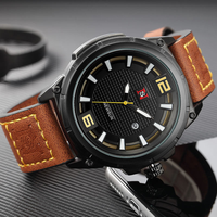 Montre-bracelet à quartz pour homme NS Never Stop N905, nouvelle montre sportive étanche avec bracelet en cuir, date automatique et aiguilles lumineuses