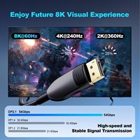 Câble DisplayPort à fibre optique Syong pour jeux/moniteur/FreeSync/G-Sync/TV/PC 8K60Hz, cordon optique haute vitesse