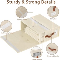 Organisateur de rangement pour draps en tissu non tissé de haute qualité avec fermeture éclair, organisateur de literie empilable pour couvertures et housses de couette, visible