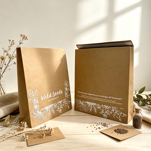 ซองกระดาษคราฟท์สีน้ำตาลพิมพ์ลายตามสั่ง แบบก้นแบน รีไซเคิลได้ สำหรับบรรจุภัณฑ์ของขวัญและเสื้อผ้า - Product Image 1