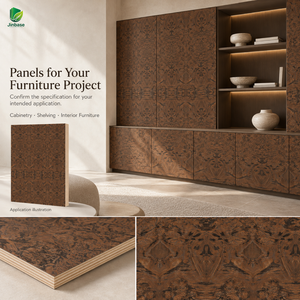 Contreplaqué plaqué marqueterie en bois <span class=keywords><strong>de</strong></span> frêne chaud Jinbase W-SL-802, qualité E0, 1220x2440mm, feuilles <span class=keywords><strong>de</strong></span> placage chêne, placage noyer - Product Image 6