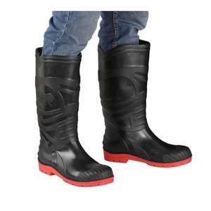Professional Leather Steel Toe Industrial Safety Work Boots Lace Up Anti Smashing Construction Shoes with Long Lasting <b>Rubber</b> - Product Image 3