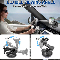 Support de fixation à ventouse pour pare-brise de voiture, pivotant à 360°, réglable, 68 mm, avec verrouillage à pression pour caméra d'action GoPro DJI Insta360, caméra embarquée
