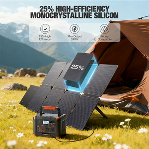 Alecter <b>250W</b> Portable Foldable Monocrystalline <b>Solar</b> <b>Panel</b> Ultra Light 25% High Efficiency IP65 Waterproof USB PD DC RoHS - Product Image 2