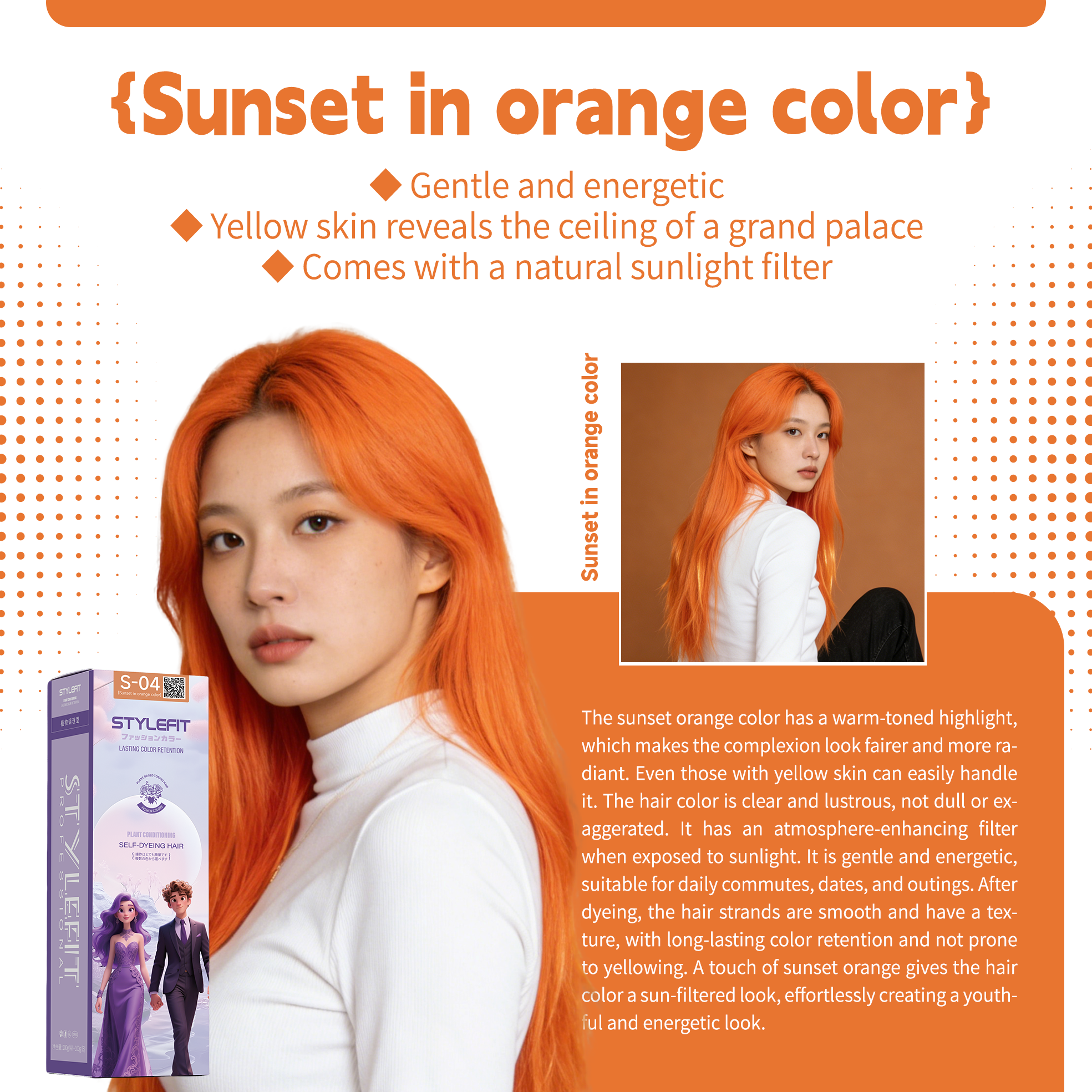 Coucher de soleil de couleur orange
