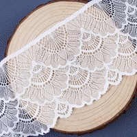 Dentelle élastique blanche en nylon pour accessoires vestimentaires, voile de mariée, nouvelle lingerie, bordure en dentelle brodée 8-9 cm