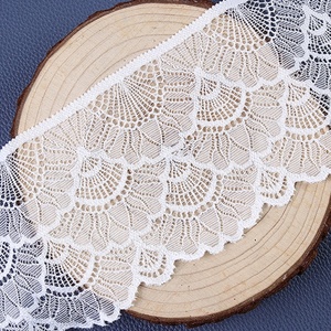 Dentelle élastique blanche en nylon pour accessoires vestimentaires, voile de mariée, nouvelle lingerie, bordure en dentelle brodée 8-9 cm - Product Image 3