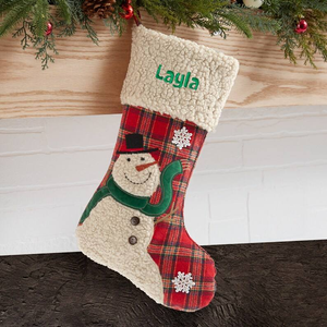 Chaussettes de Noël Joyeux Noël, broderie personnalisée, hiver, bordure en lin, plaid, chaussettes décoratives de Noël - Product Image 5