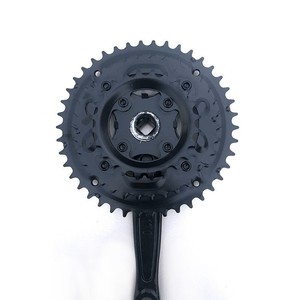 Pédalier de VTT en alliage d'aluminium 130 mm BCD, plateaux creux, noir, 3 pièces - Product Image 2